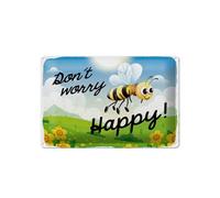 Targa in metallo, 18 x 12 cm, motivo: api: Don´t worry Be Happy ! - DekoNo7