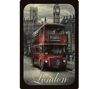 Targa in metallo, 20 x 30 cm, bombata, poster Londra Big Ben