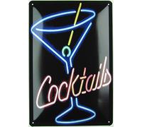 Targa in metallo, 20 x 30 cm, bombata, stile retrò, per cocktail bar, idea regalo, targa magnetica in metallo con frasi, vintage, divertente, per porta, birra, nostalgia, decorazione da bar