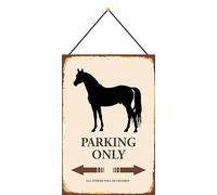 Targa in metallo 20 x 30 cm con cordoncino Horse Parking Only Cavallo Targa in metallo