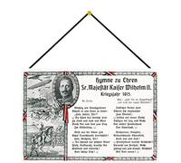 Targa in metallo 20 x 30 cm con cordoncino in onore della sua maestà Kaiser Guglielmo II