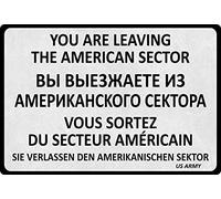 Targa in metallo 20 x 30 cm You Are Leaving The American Sector Tin Sign