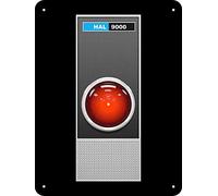Targa in metallo 30,5 x 20,3 cm, riproduzione dell'Odissea spaziale HAL 9000 del 2001