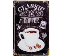 Targa in metallo, 30 x 20 cm, resistente alle intemperie, motivo: caffè e caffè