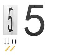 Targa in metallo 3D con numero civico, 19,8 cm, colore nero, per esterni | Altezza 19,8 cm, design galleggiante 3D, massima visibilità a distanza, finitura, costruzione
