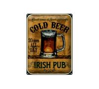 Targa in metallo 40 x 30 cm Birra: Irish Pub gold beer good times - DekoNo7
