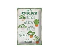 Targa in metallo, 40 x 30 cm, motivo: It is ok to make mistakes