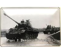 Targa in metallo 40 x 30 cm Targa nostalgica Königstiger Tiger 2 Panzer - DekoNo7