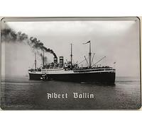 Targa in metallo 40 x 30 cm Targa nostalgica Nave Albert Ballin - DekoNo7