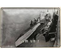 Targa in metallo 40 x 30 cm Targa nostalgica U Boot SM UB 2 - DekoNo7