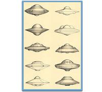 Targa In Metallo A Lover Of Mysterious Objects Vintage Science Lovers Garage Inspiring -Ten Different Kinds Of Ufos Metal Signboard Vintage Targhe Metallo Nostalgica Tin Sign Per Cucina 20X30CM