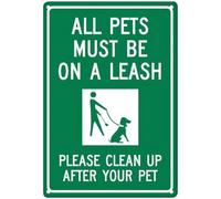 Targa In Metallo All Pets Must Be On A Leash Please Clean Up After Your Pet Aluminum Cartello In Metallo Personalizzato Cartelli In Latta Per Toilette Decorazione Murale Bagno S