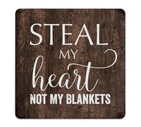 Targa in metallo alla moda chic con scritta "Steal My Heart Not My Blankets Man Cave Decor Garage Signs for Front Door Terrazza Business Art Poster regalo per dormitorio 30,5 x 30,5 cm