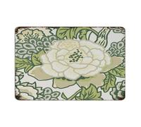 Targa in metallo alla moda chic per esterni, decorazione floreale bianca e verde per la casa, per uomini, dormitorio, soggiorno, parrocchia verde, petite skukusa, poster artistico regalo per giardino