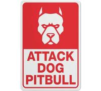 Targa In Metallo Attack Dog Cartelli In Latta Personalizzato Metal Tin Signs Per Toilette Bagno Man Cave S