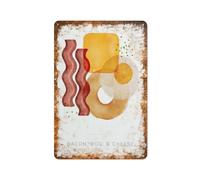 Targa In Metallo Bacon Egg & Cheese Food Modern Minimalist Watercolor Targa In Ferro Appendere Decorativo Per Cortile Ompleanno Bagno Casa M