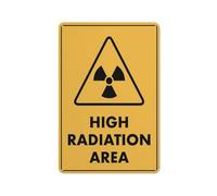 Targa In Metallo Caution High Radiation Area 30X40CM Aluminium | Alluminio Segno di Latta Resistente alle intemperie Metal Tin Signs Per Bagno Toilette Club