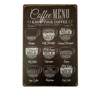 Targa In Metallo Coffee Menu Know Your Coffee Arte Murale Personalizzato Metal Tin Signs Per Toilette Man Cave Bagno M