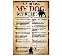 Targa in metallo con bulldog francese e regole della casa, 20,3 x 30,5 cm