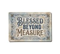 Targa in metallo con citazione "Blessed Beyond Measure"