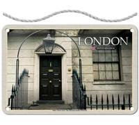 Targa in metallo con cordoncino, 18 x 12 cm, London The Sherlock Holmes Museum United Kingdom England - Blechemma