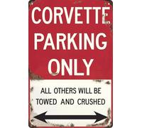 Targa in metallo con corvette, regalo per uomo, vintage, garage, corvette, divertente, poster per auto da corsa, accessori per la stanza, decorazione artistica da parete per corvette, solo parcheggio,