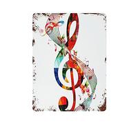 Targa in metallo con design musicale "Rhythm Artwork" in alluminio, decorazione vintage per bar, ristoranti, caffè e casa, 16"x12"