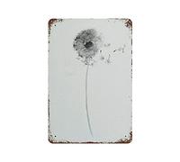 Targa in metallo con disegno di dente di leone grigio vintage poster in metallo decorazione da parete cucina campagna casa garage decorazione 30,5 x 20,3 cm