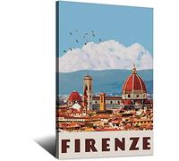 Targa in metallo con Firenze, Basilica della Madonna dei Fiori, stile vintage, da viaggio, decorazione rustica, grotta, caffetteria, bar, camera da letto, casa, 30 x 43 cm