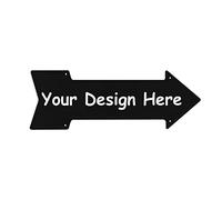 Targa in metallo con freccia destra personalizzata Segno di freccia personalizzato Design da parete personalizzato Segno esterno personalizzato per uomini Cave Bar Garage Garden Delivery Signs 18 x 6,