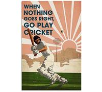 Targa in metallo con giocatore di cricket, quando niente va per il verso giusto, vai a giocare a cricket, poster, decorazione per club, targa, decorazione da parete per casa, stadio, stanza, 12x16