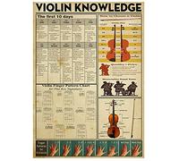 Targa in metallo con informazioni sulla conoscenza del violino, guida informativa per la decorazione della casa, poster in latta, decorazione da parete per club, regalo per amanti, 12x16 pollici