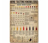 Targa in metallo con informazioni sulla degustazione di vini, guida di base ai vini, poster infografico, decorazione da parete per casa, cucina, bar, club, 8x12 pollici