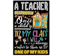 Targa in metallo con la confessione di un insegnante, decorazione vintage per l'aula, poster in latta One Ofmy Kids, decorazione da parete per club di scuola domestica, 12x16 pollici