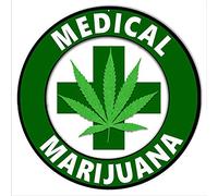 Targa in metallo con marijuana medica e cannabis, per negozio e bar, decorazione da parete, diametro 30,5 cm