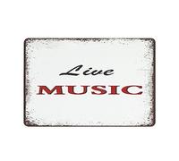 Targa in metallo con musica dal vivo, cartello in metallo per birreria, studi musicali, camera da letto, soggiorno, decorazione da parete, per feste, club, ristoranti, stile vintage, regalo per amanti