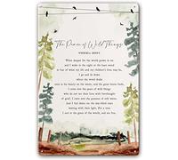 Targa in metallo con poesia "The Peace of Wild Things" di Wendell Berry, opera d'arte per cucina, camera da letto, moderna fattoria, bagno, decorativa, per stampe da parete, 20 x 30 cm