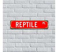 Targa in metallo con rettili, per amanti degli animali, fattoria, per porta d'ingresso, terrazza, decorazione da parete per uomini, 10 x 45 cm