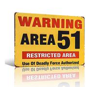 不适用 Targa in metallo con riproduzione vintage "AREA 51 DO NOT ENTER WARNING"