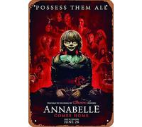 Targa in metallo con scritta "Annabelle Comes Home", 20,3 x 30,5 cm, decorazione da parete retrò vintage