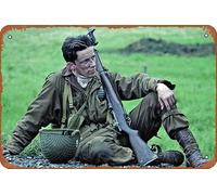 Targa in metallo con scritta "Band of Brothers War Military Action Drama Hbo Band - Band of Brothers Guns", 20,3 x 30,5 cm, decorazione da parete vintage retrò