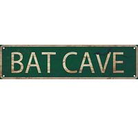 Targa in metallo con scritta "Bat Cave Street", 10,2 x 40,6 cm