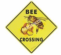 Targa in metallo con scritta "Bee Crossing Xing Farm", cartello stradale in alluminio, per interni ed esterni, decorazione da parete, 20 x 20 cm