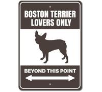Targa in metallo con scritta "Boston Terrier Boston Terrier" (lingua italiana non garantita), divertente, vintage, 20,3 x 30,5 cm