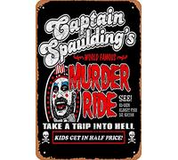 Targa in metallo con scritta "Captain Spaulding Murder Ride", 30,5 x 20,3 cm