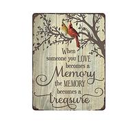 Targa in metallo con scritta "Cardinal When Someone You Love Becomes A Memory The Memory Becomes A Treasures" Poster vintage Art Poster Retro Iron Painting Wall Decor Art Gift Outdoor Cafe Bar Garage
