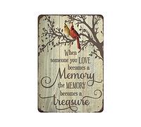 Targa in metallo con scritta "Cardinal When Someone You Love Becomes A Memory The Memory Becomes A Treasures" Poster vintage Art Poster Retro Iron Painting Wall Decor Art Gift Outdoor Cafe Bar Garage
