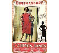 Targa in metallo con scritta "Carmen Jones, 20,3 x 30,5 cm, decorazione da parete retrò vintage