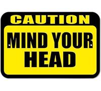 Targa in metallo con scritta "Caution Mind Your Head", decorazione da parete, 30,5 x 20,3 cm