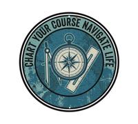 Targa in metallo con scritta "Chart Your Course Navigate Life Compass